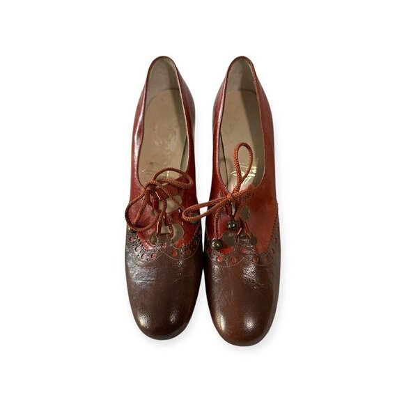 Vintage (Joseph) Larose Mod Spectator Ghillie Brogue Pumps, Size 7 4A (narrow) - Picture 3 of 12